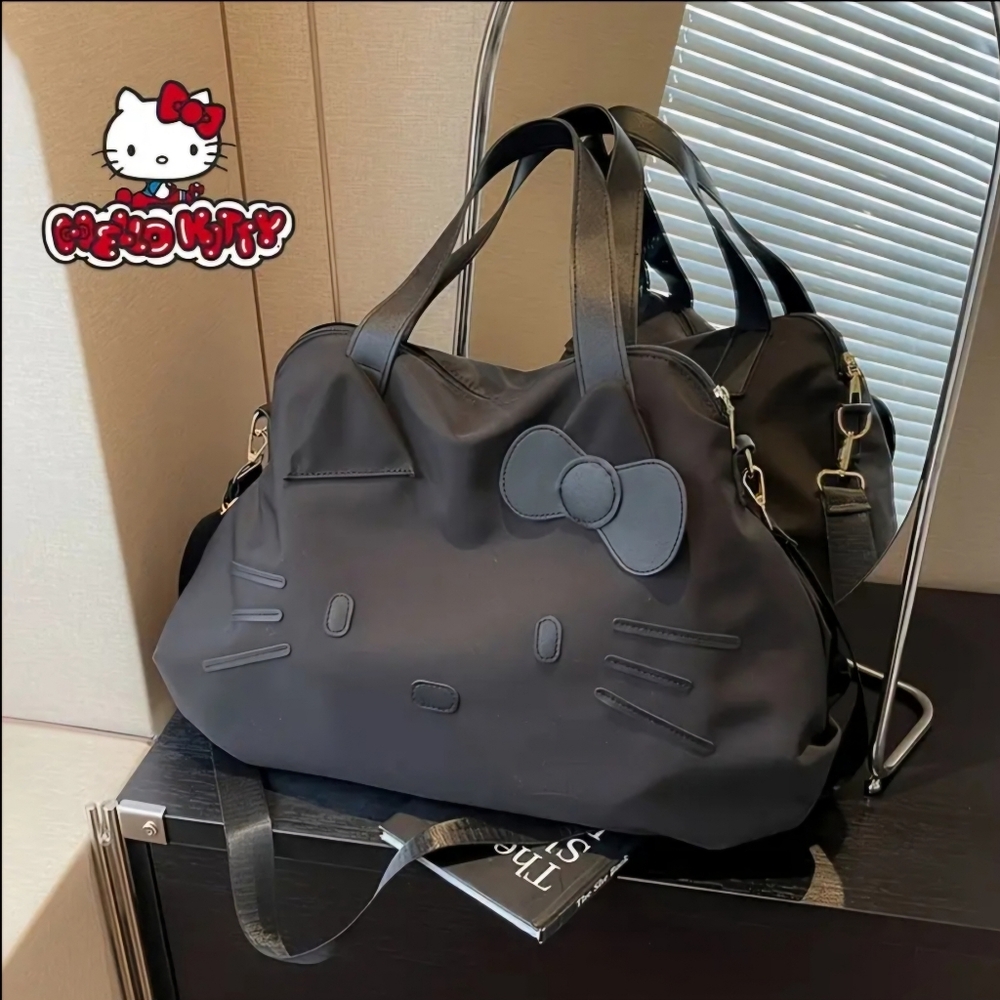Hello Kitty Duffle Bag Black on Black, Hello Kitty Bag, Hello Kitty Trav…